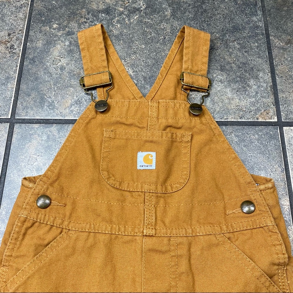 Baby/Toddler Carhartt Canvas Bib Double Knee Overalls Size 24M - Picture 2 of 6